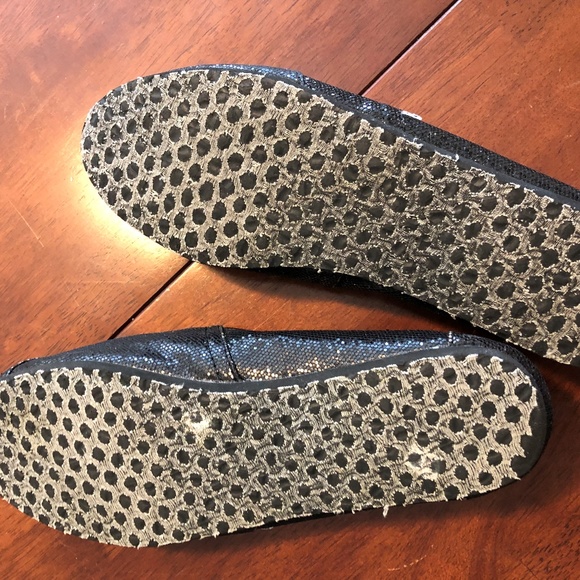 Black glitter Toms womens size W8,5 - Picture 4 of 4